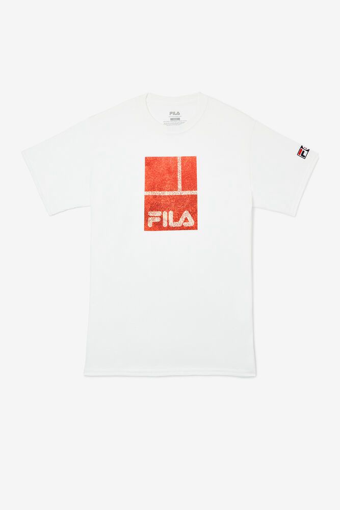 Fila T-Shirt Paris Mens White - India SQG-712456